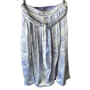Lake‎ Lady Reversable Midi Skirt Belted Peacocks White and Purple Size XXL NWT